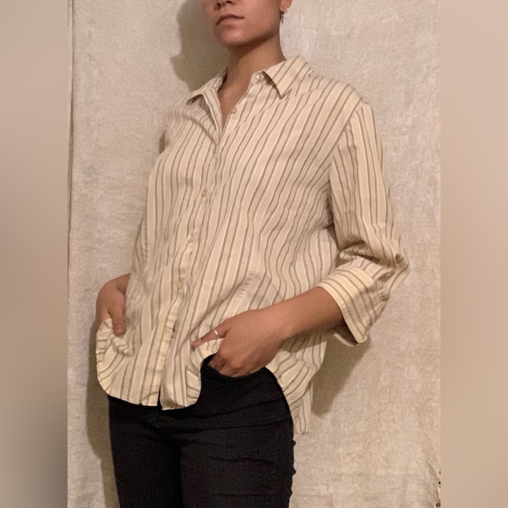 3/4 sleeve striped George Stretch button down